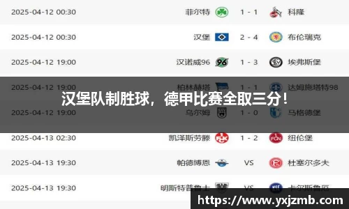 汉堡队制胜球，德甲比赛全取三分！